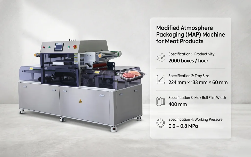 Modified Atmosphere Packaging (MAP) Machine for Meat Products